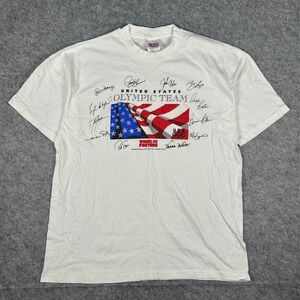 Vintage 90s Single Stitch USA Olympic Team T-Shirt (Size XL)